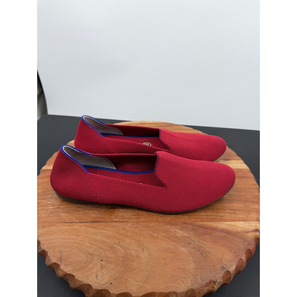 Rothy's The Loafer Flats Women Size 9 Red Knit Sustainable Slip On Shoes